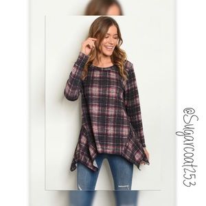 •Closetrix• Pink & Black Plaid Top